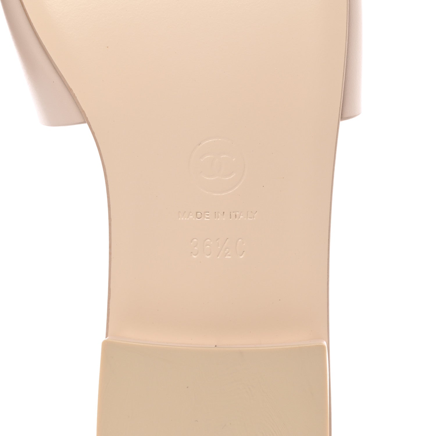 Chanel Calfskin Patent Calfskin Logo Mules 36.5 Beige 6 of 12