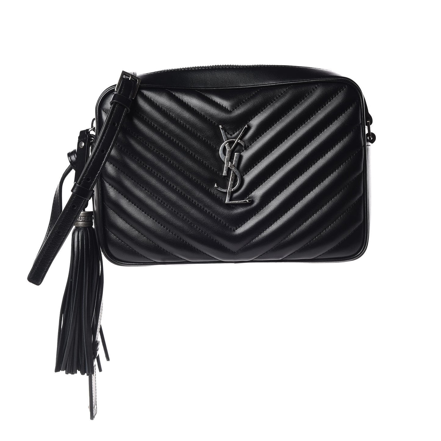Calfskin Matelasse Monogram Lou Camera Bag Black
