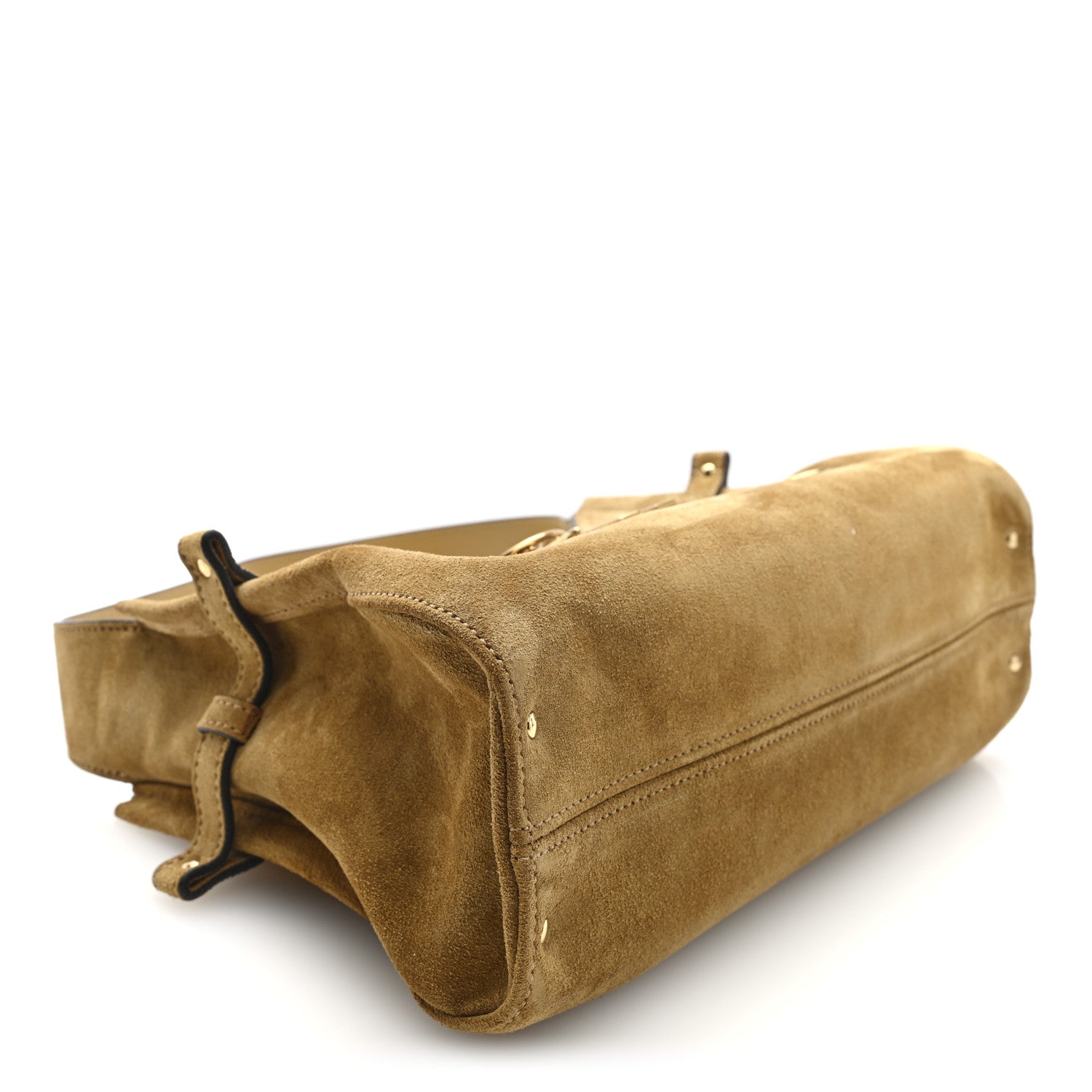 Chloe Suede Charms Hobo Bag Gold Khaki 4 of 9