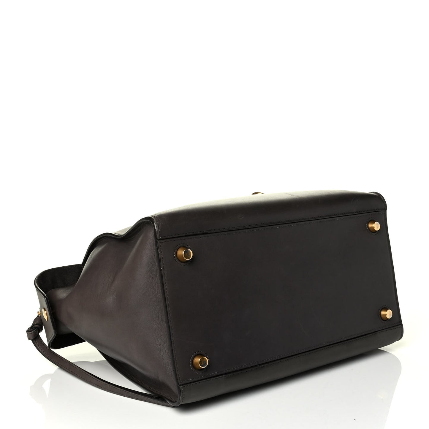 Smooth Calfskin Small Ring Bag Dark Taupe