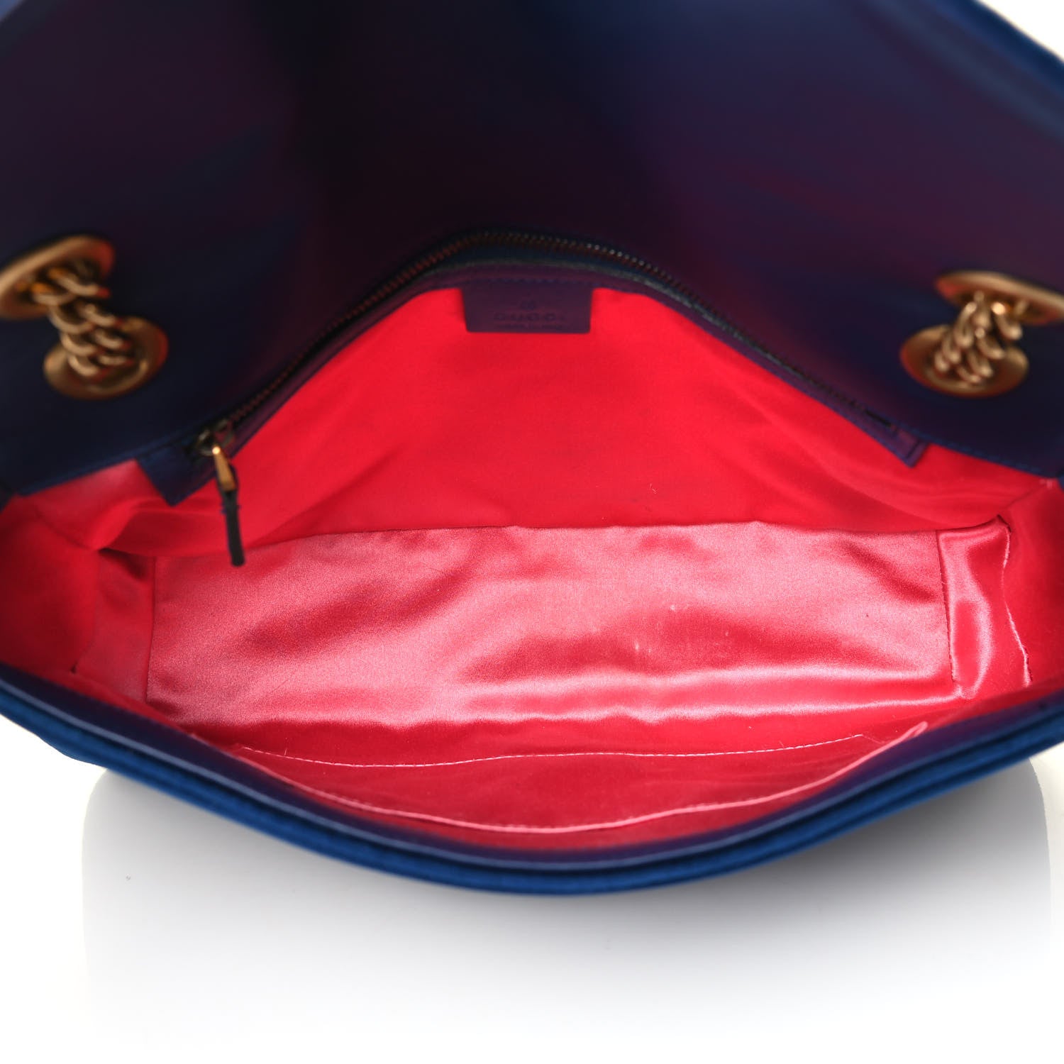 Gucci Velvet Matelasse Medium GG Marmont Shoulder Bag Cobalt Blue 4 of 4