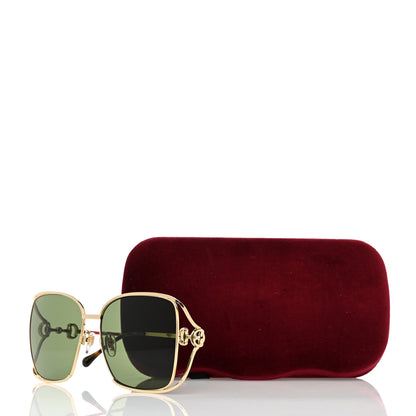 Gucci Horsebit Square Frame Sunglasses GG1020S Gold Green 8 of 8