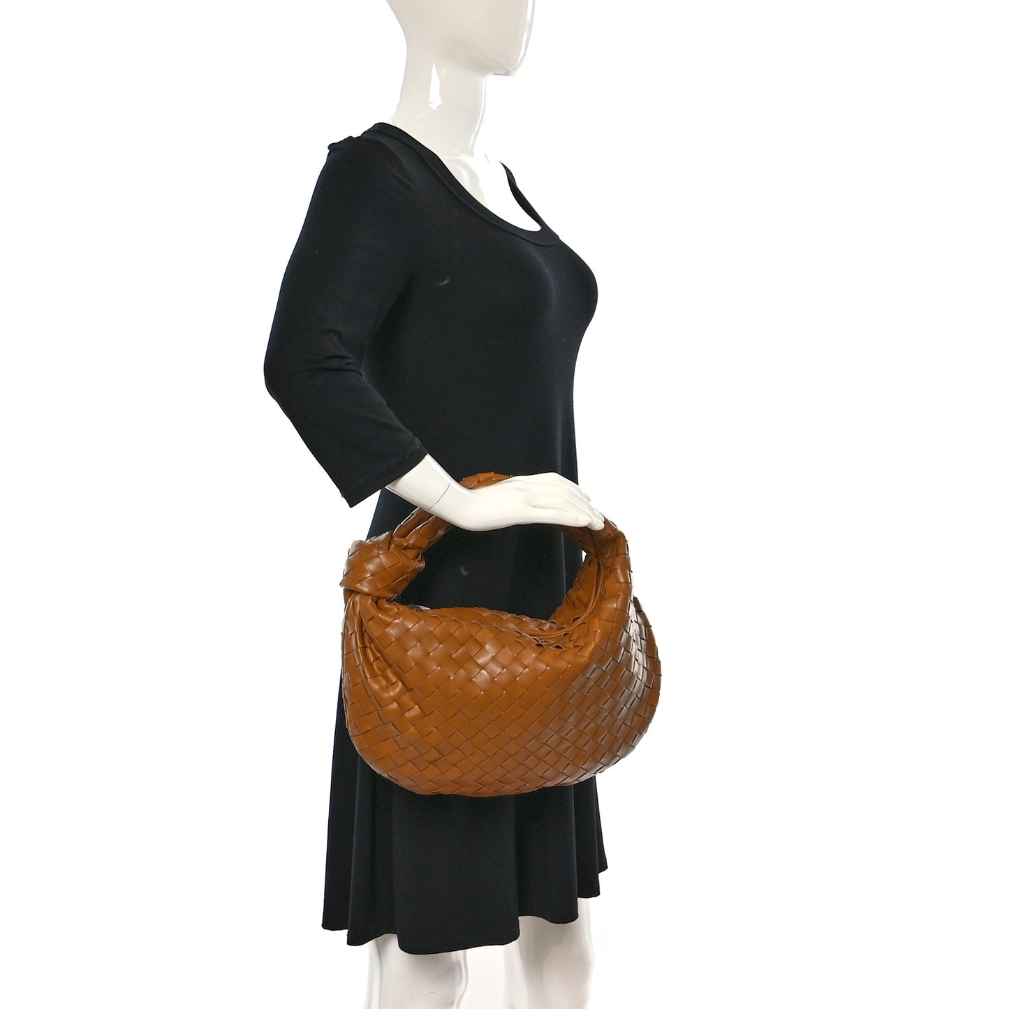 Nappa Intrecciato Teen Jodie Hobo Caramel