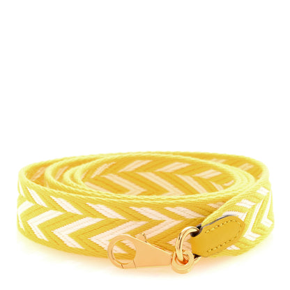 Hermes Toile Swift 25mm Sangle ZigZag Shoulder Strap Jaune De Naples White 1 of 5