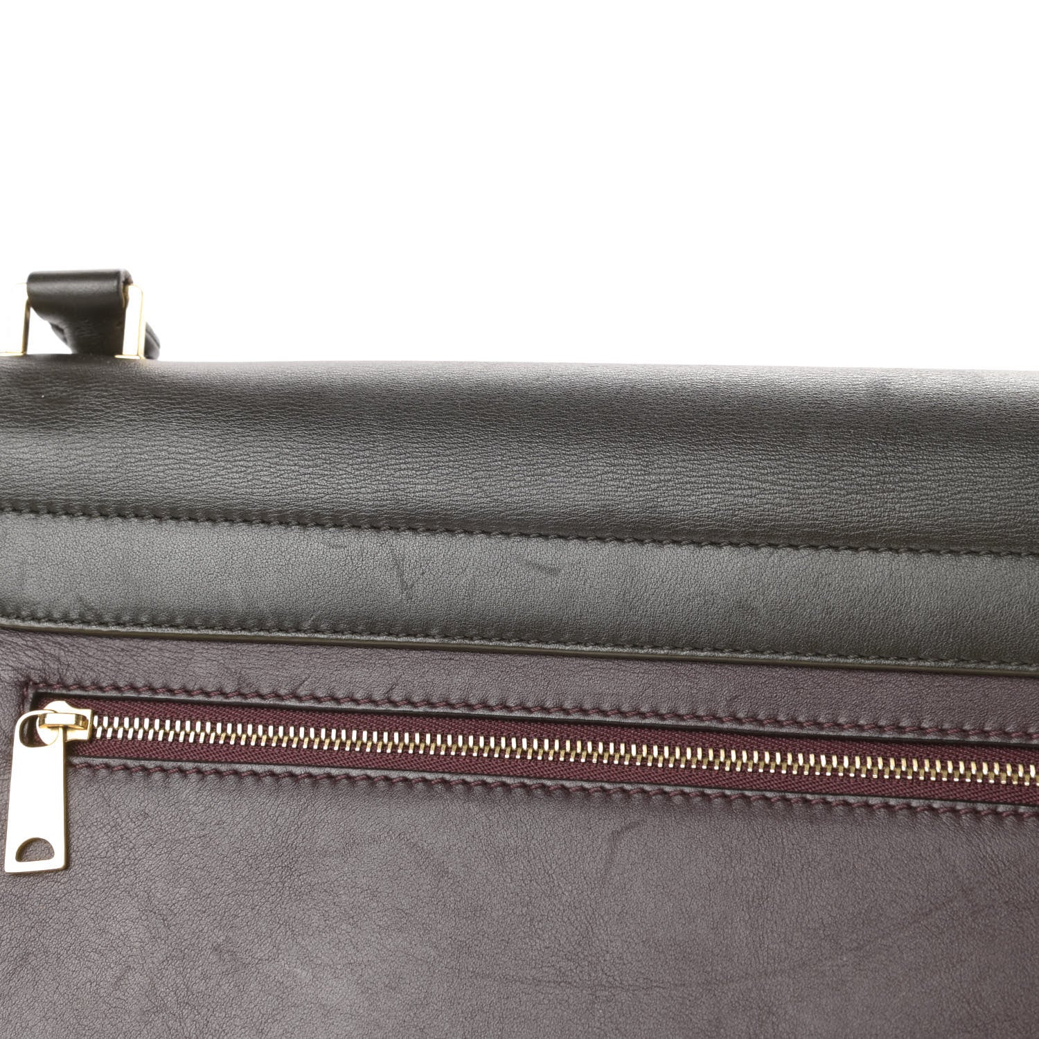 Celine Smooth Calfskin Suede Large Tri-Color Trapeze Dark Grey 19 of 23