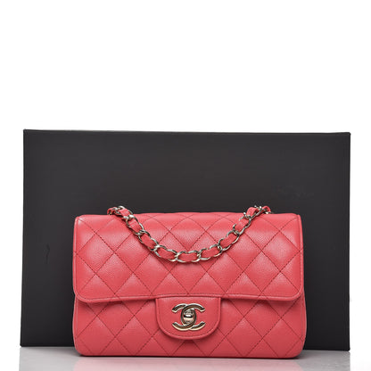 Chanel Caviar Quilted Mini Rectangular Flap Dark Pink 8 of 8