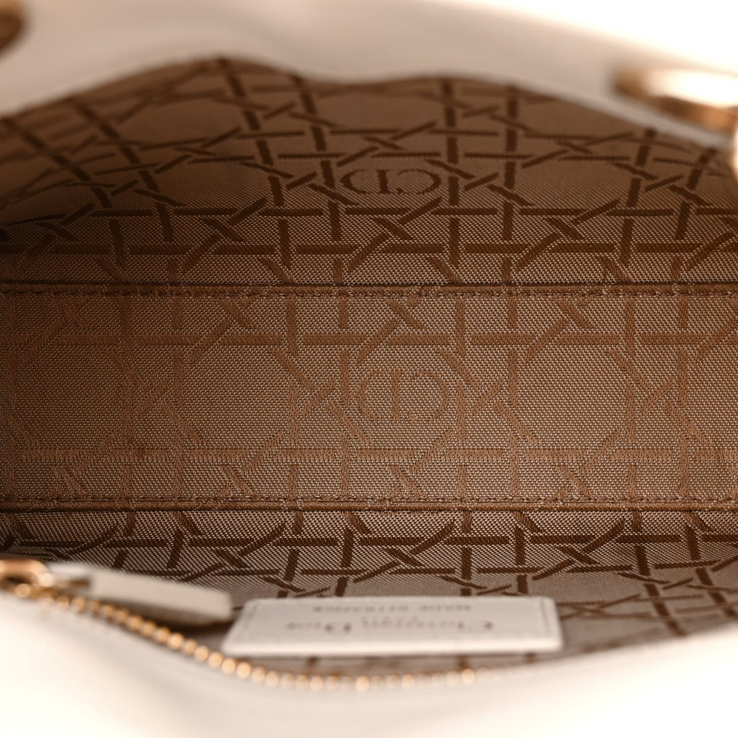 Lambskin Cannage Mini Lady Dior Latte