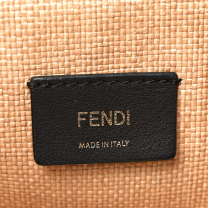 Fendi Straw Vitello King Plexiglass Woven Large Fendi Sunshine Shopper Tote Natural Black 6 of 10