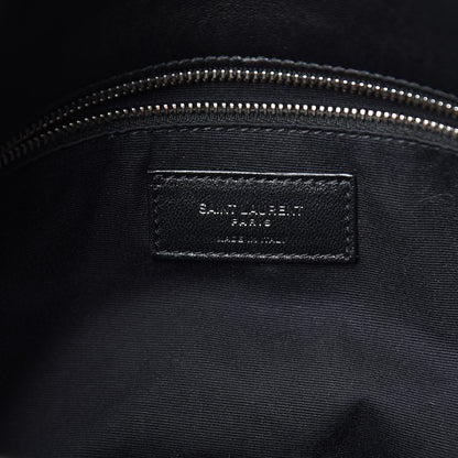 Saint Laurent Lambskin Quilted Medium Loulou Puffer Monogram Chain Satchel Black 6 of 11