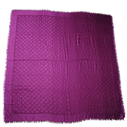 Louis Vuitton Wool Silk Monogram Shawl Cassis 3 of 4