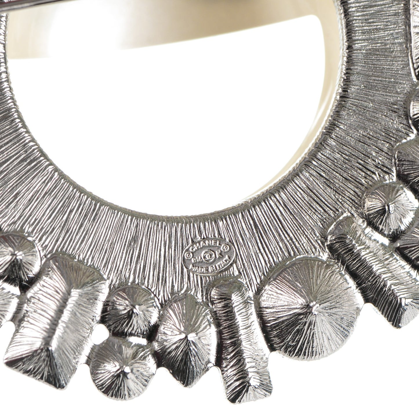 Crystal CC Smiley Emoji Brooch Silver