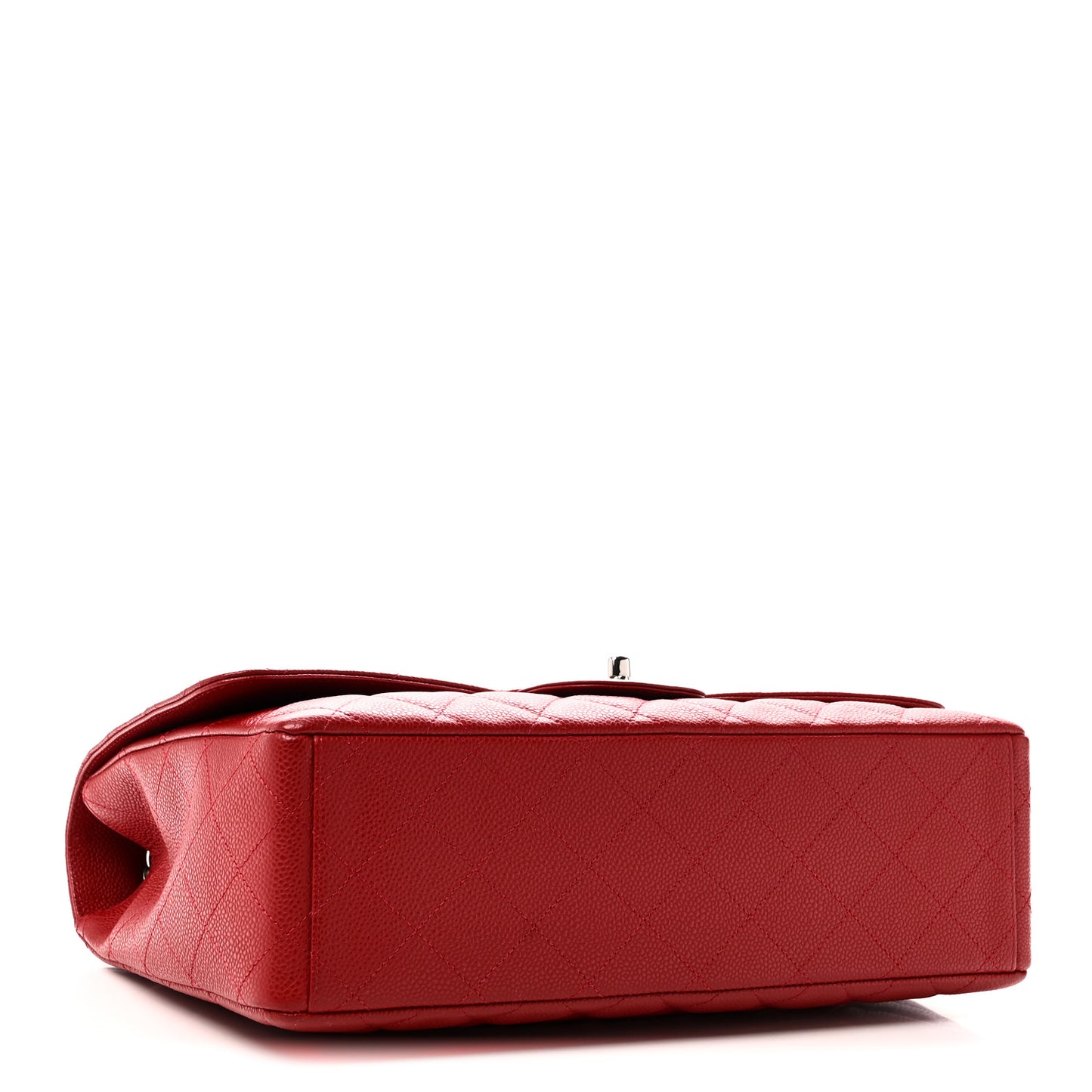 Caviar Quilted Maxi Single Flap Red