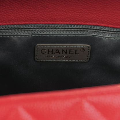 Chanel Caviar Quilted Grand Shopping Tote GST Rouge 6 of 7