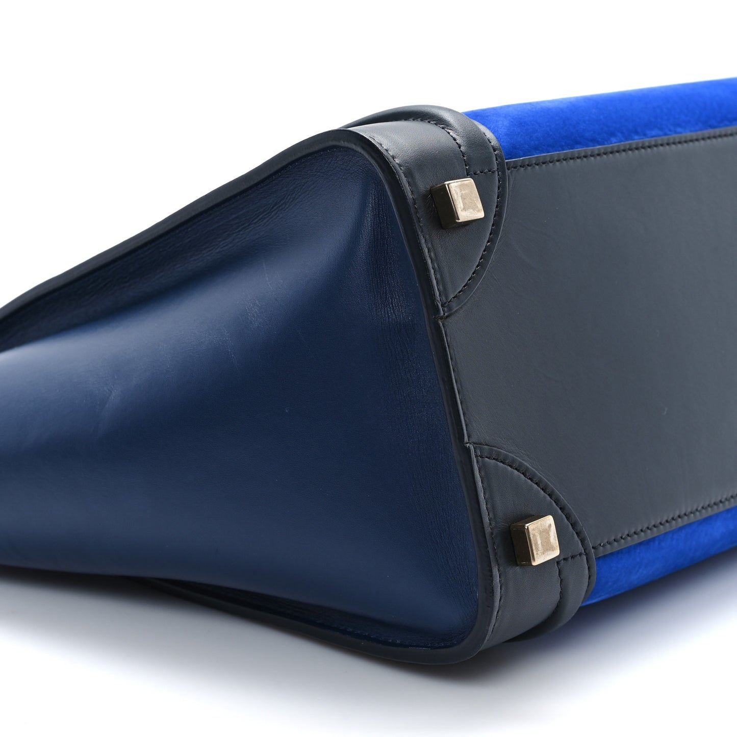 Nubuck Smooth Calfskin Micro Tri-Color Luggage Bright Blue