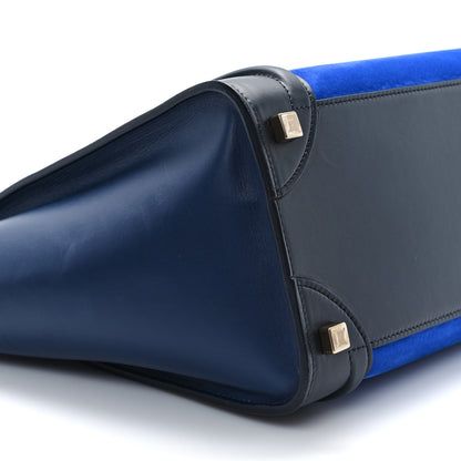 Celine Nubuck Smooth Calfskin Micro Tri-Color Luggage Bright Blue 8 of 11