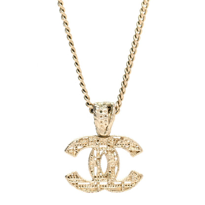 Chanel Tweed Effect CC Necklace Gold 4 of 7