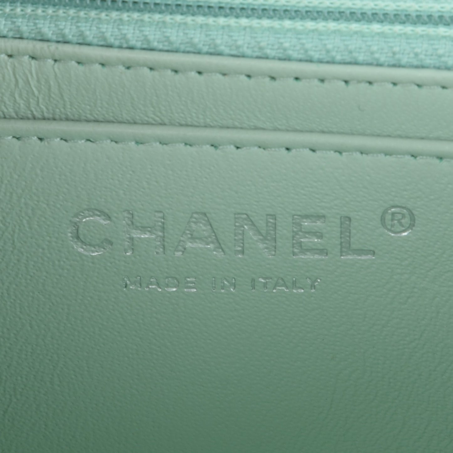 Patent Calfskin Quilted Mini Square Flap Light Green