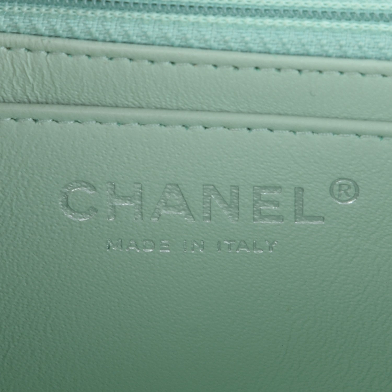 Chanel Patent Calfskin Quilted Mini Square Flap Light Green 6 of 7
