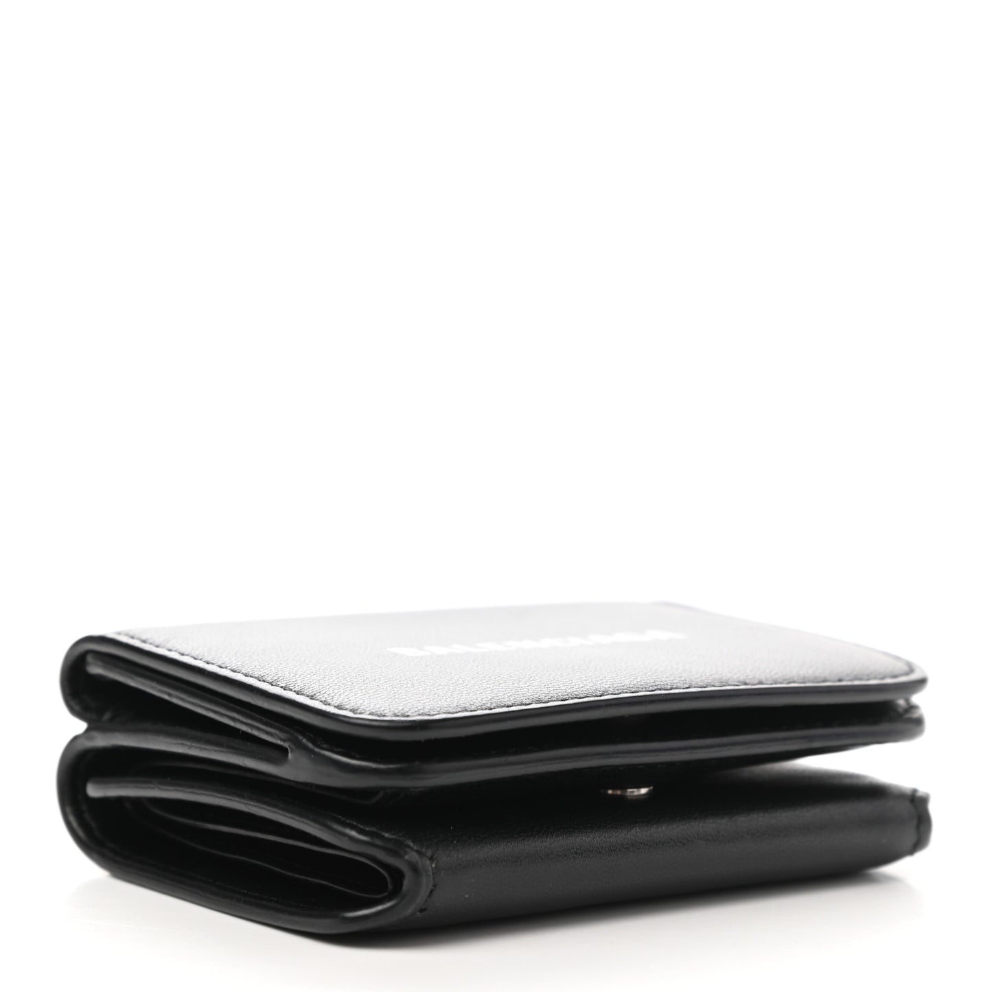Calfskin Logo Mini Cash Wallet Black