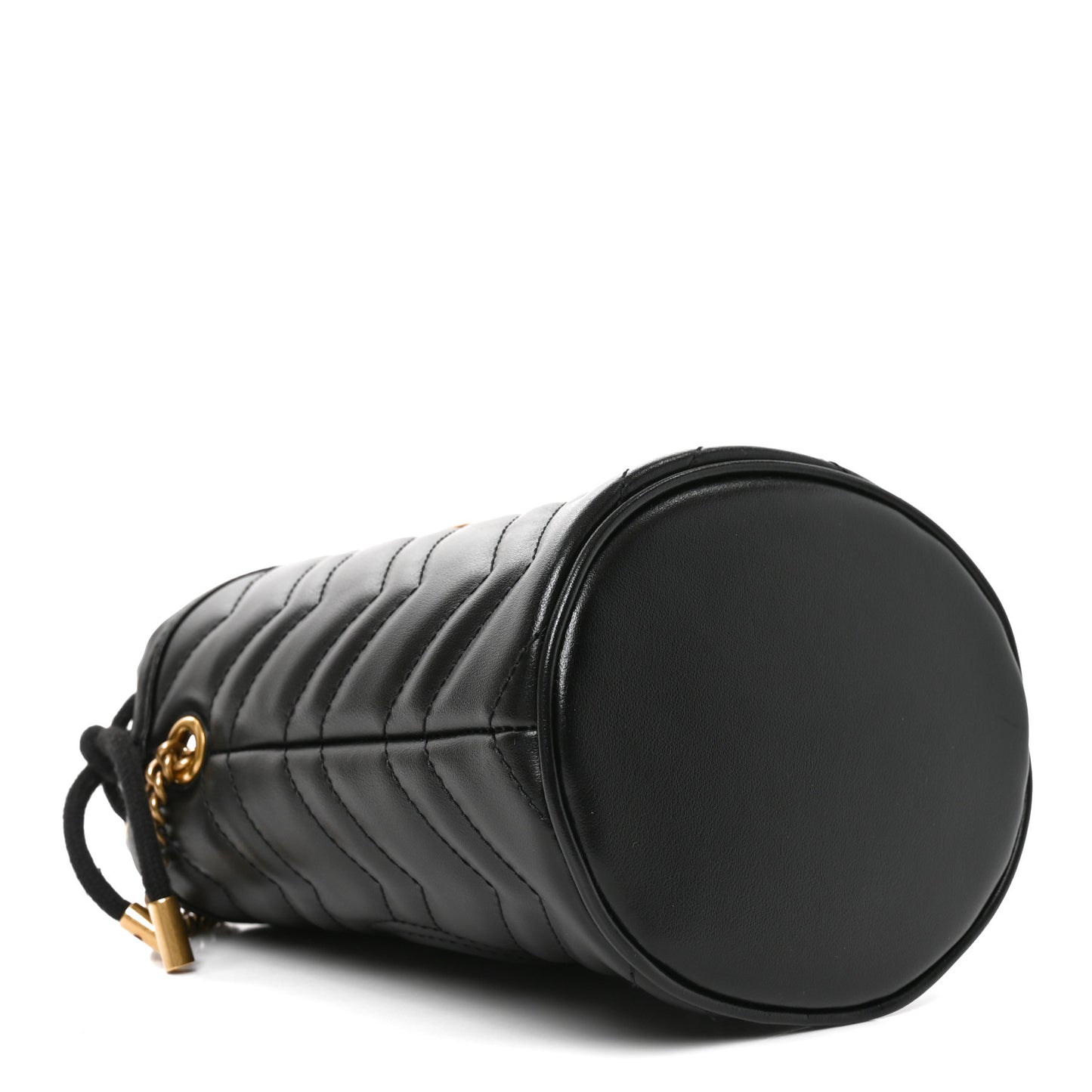 Calfskin Matelasse Mini GG Marmont 2.0 Bucket Bag Black