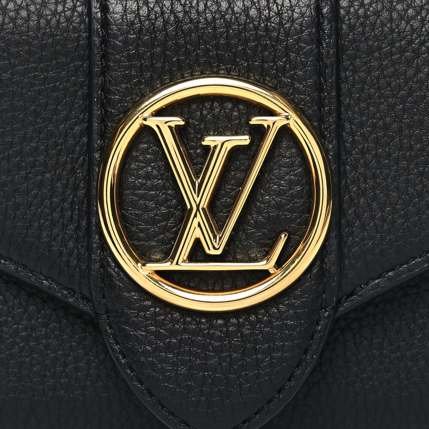 Louis Vuitton Grained Calfskin LV Pont 9 Compact Wallet Black 9 of 9