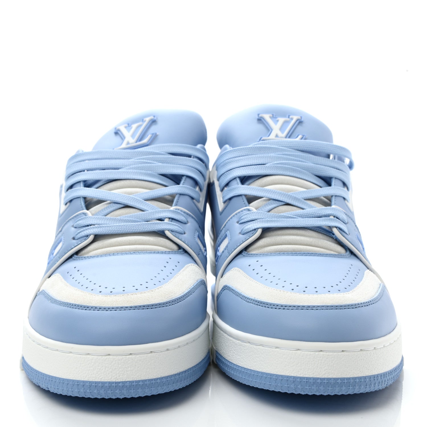 Louis Vuitton Calfskin Mens LV Trainer Sneakers 11 Blue 2 of 9