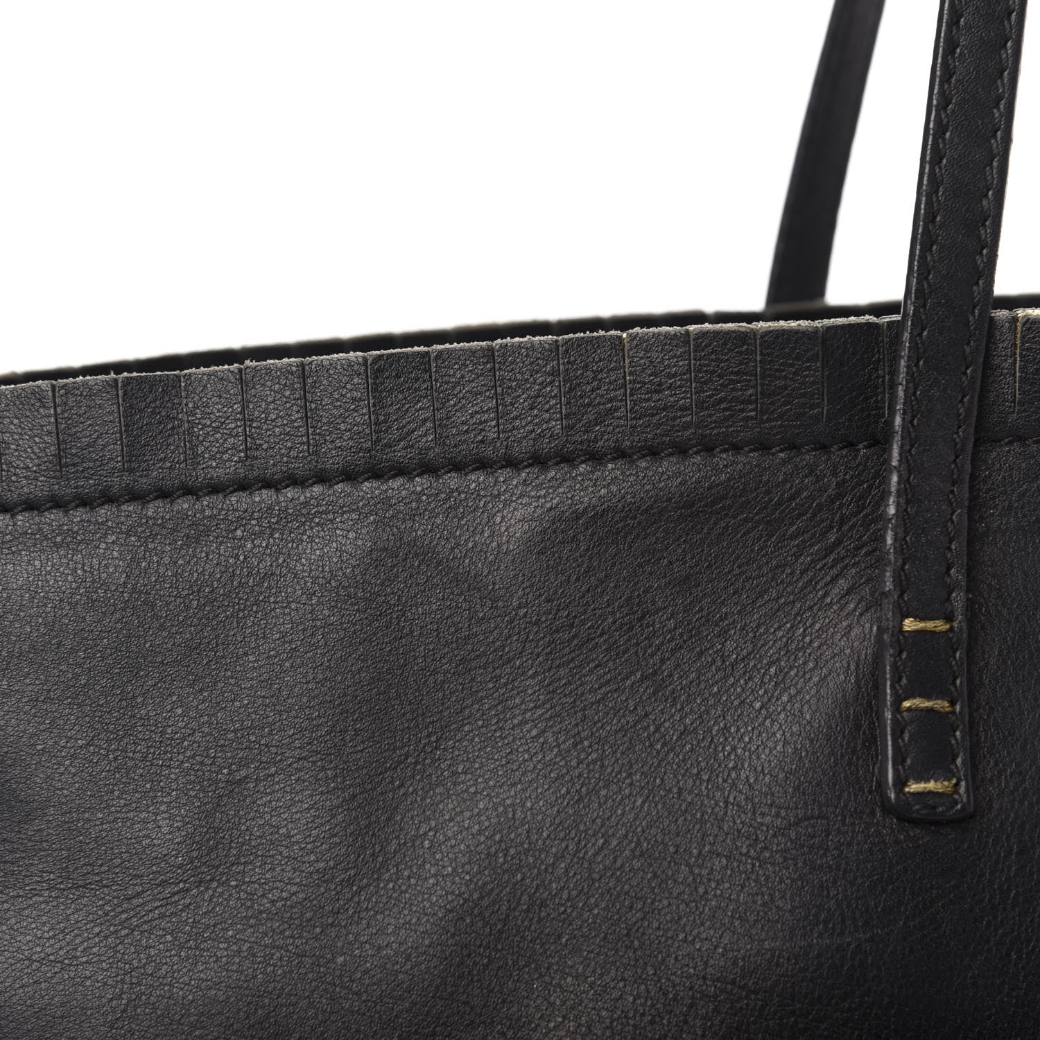Fendi Calfskin Ruffle Roll Tote Black 11 of 13