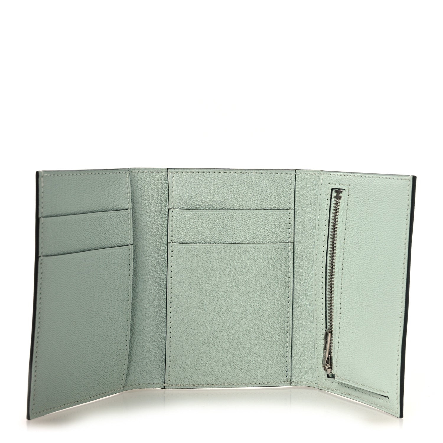Hermes Chevre Mysore Tri-Fold Compact Bearn Wallet Vert Peppermint 5 of 9