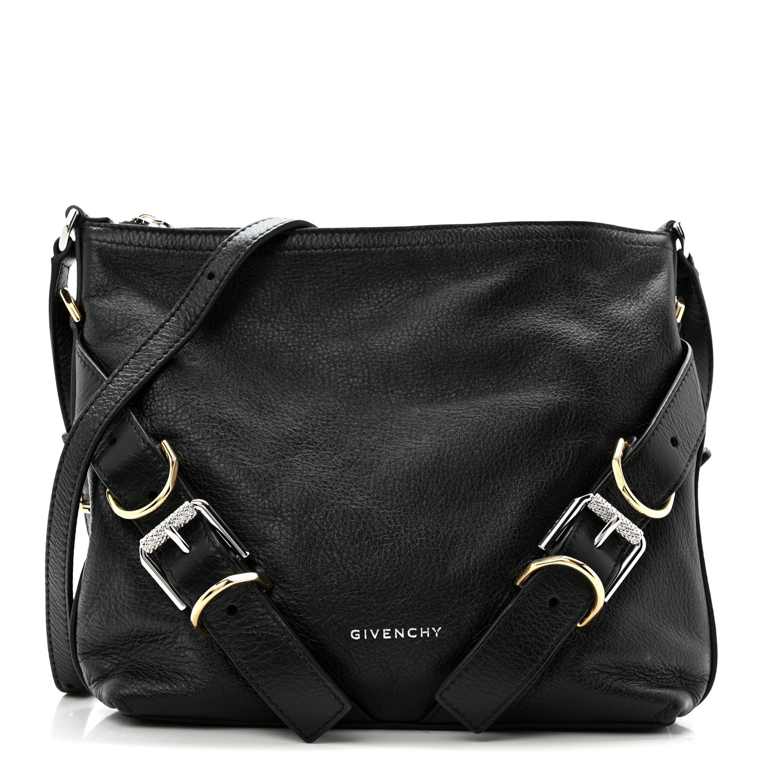 Givenchy Crinkled Calfskin Small Voyou Bag Black 1 of 13