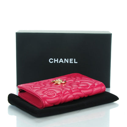 Chanel Caviar Camellia Embossed Key Holder Case Fuchsia 4 of 7