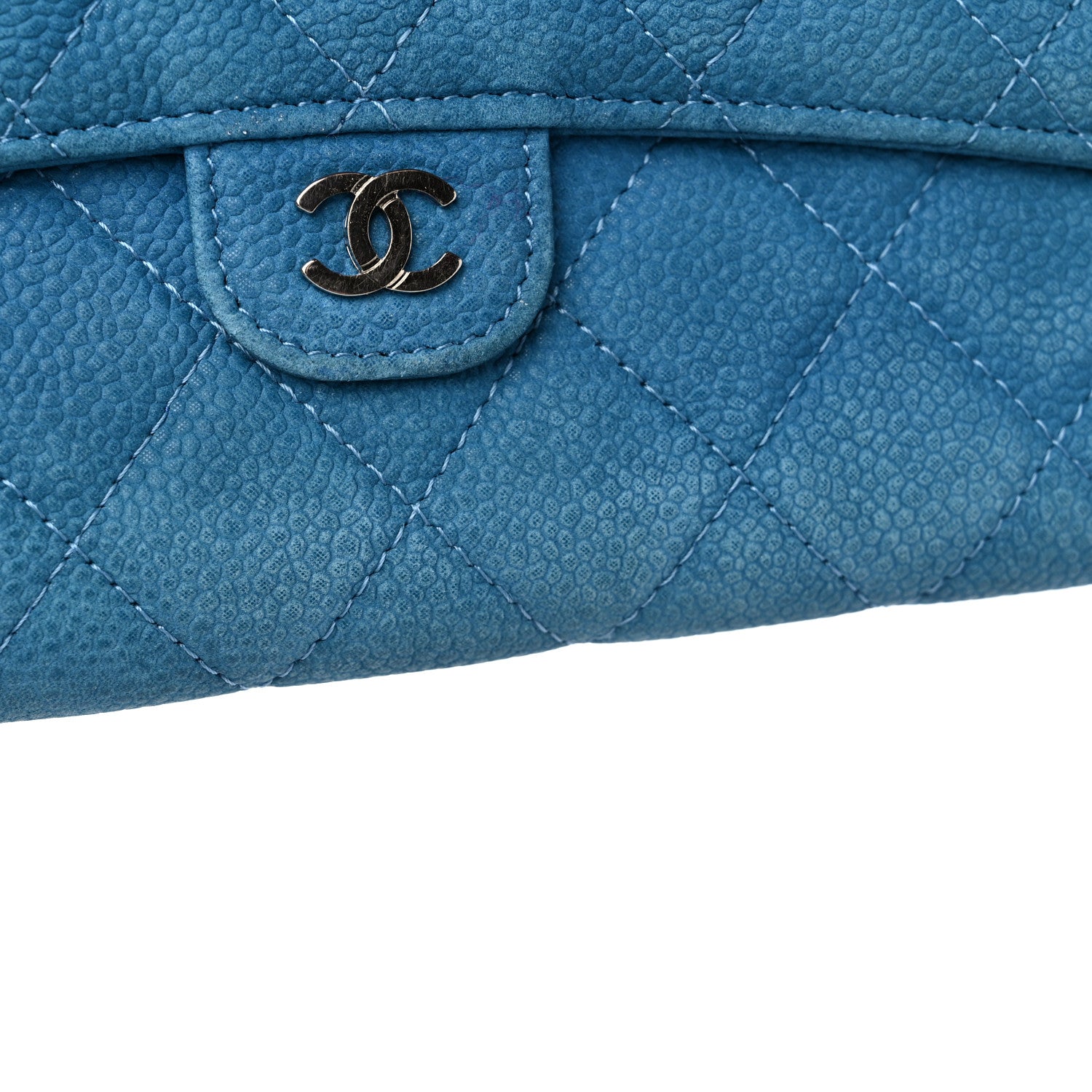 Chanel Iridescent Caviar Quilted Travel Wallet Blue 21 of 21