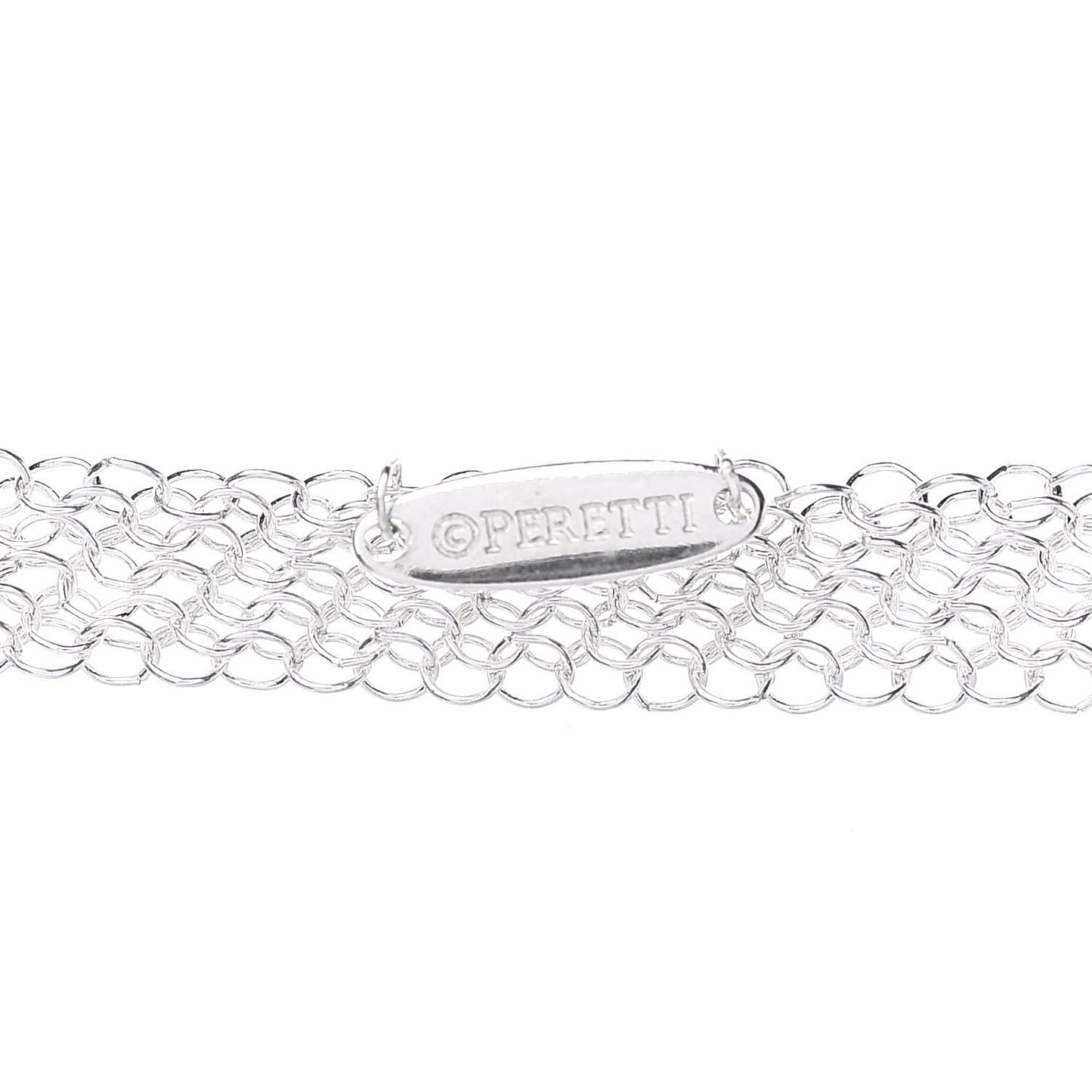 Sterling Silver 36mm Elsa Perretti Open Heart Mesh Necklace
