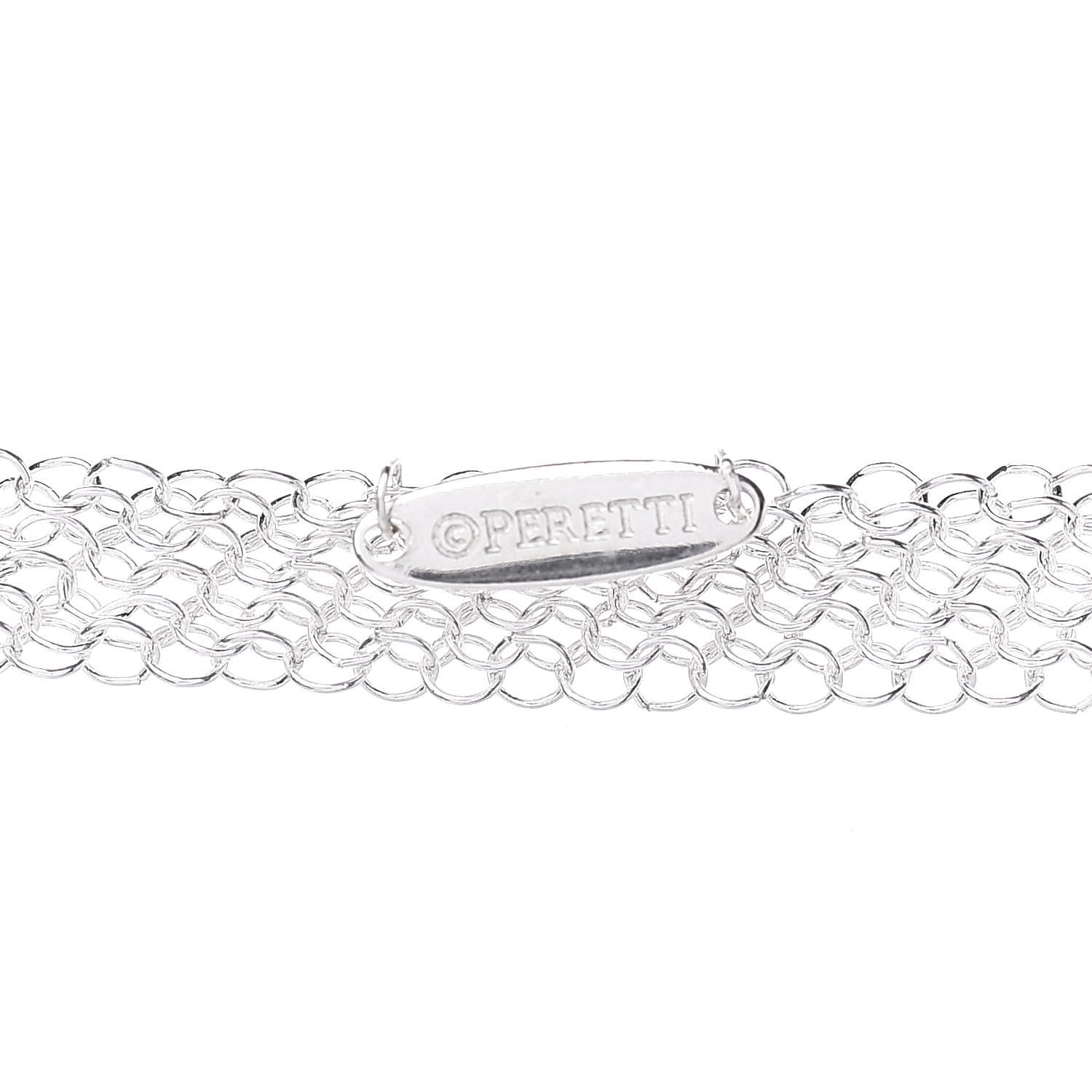 Tiffany Sterling Silver 36mm Elsa Perretti Open Heart Mesh Necklace 6 of 8