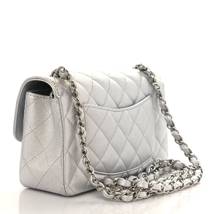 Chanel Metallic Lambskin Quilted Mini Rectangular Flap Silver 3 of 10