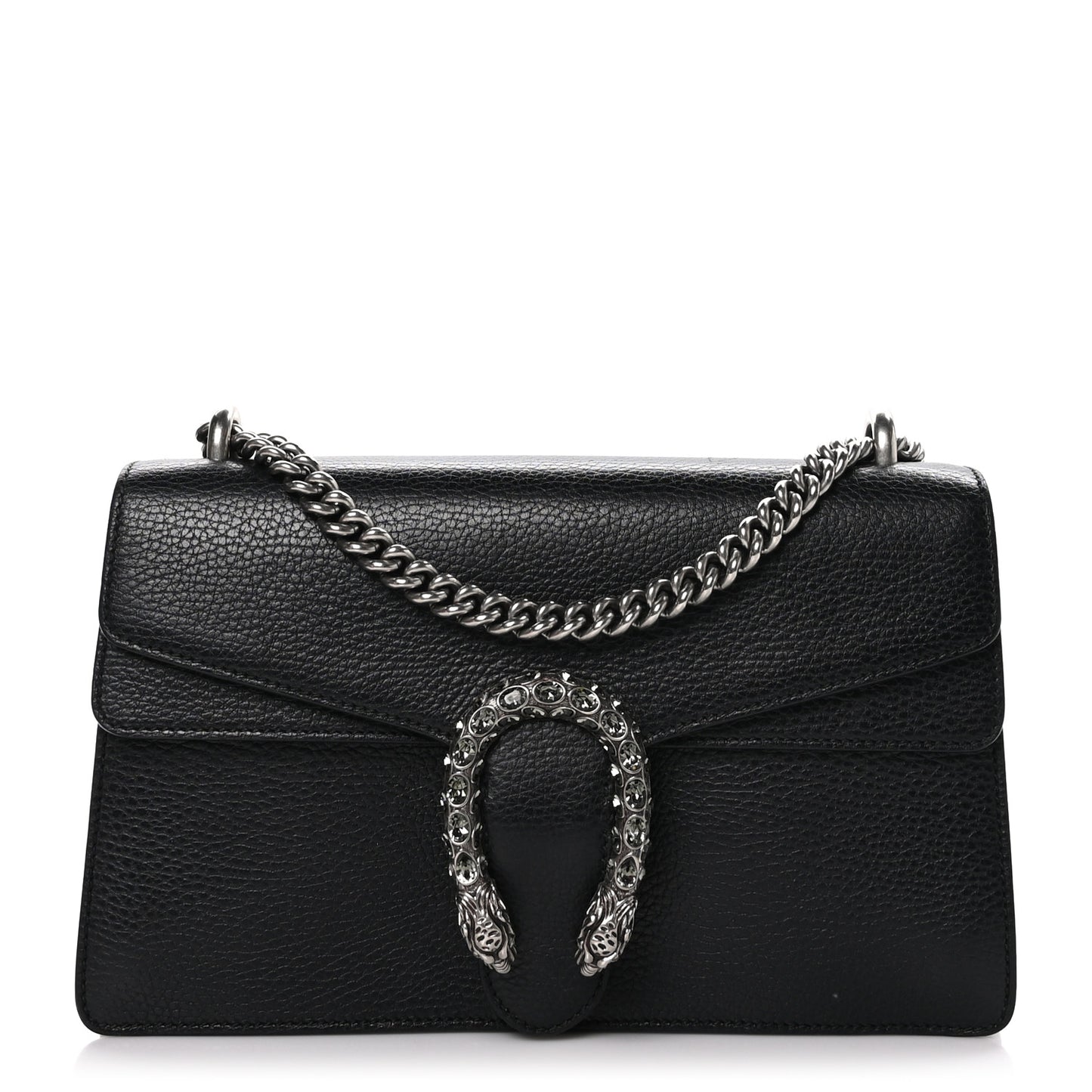 Pebbled Calfskin Small Dionysus Shoulder Bag Black