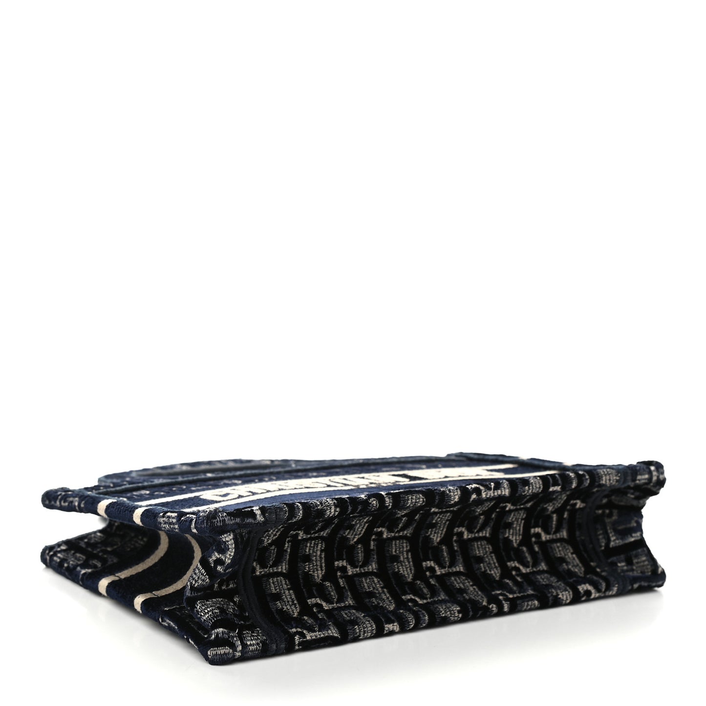 Velvet Oblique Embroidered Mini Book Tote Blue