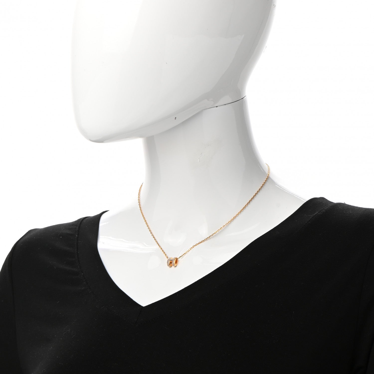 Hermes Lacquered Gold Mini Pop H Pendant Necklace Marron Glace 2 of 7