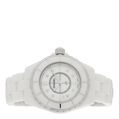 Chanel Stainless Steel Ceramic Diamond 33mm J12 Quartz Watch White 2 of 4