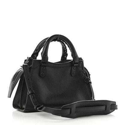 Balenciaga Grained Calfskin Neo Classic Black Hardware Mini City Black 3 of 10