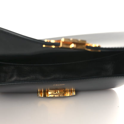 Celine Shiny Calfskin Triomphe Shoulder Bag Black 5 of 10