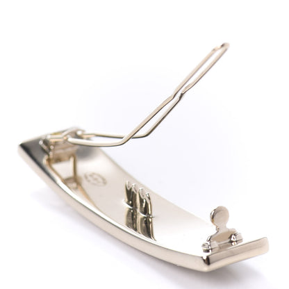 Chanel Metal Crystal Logo Hair Clip Gold 3 of 5
