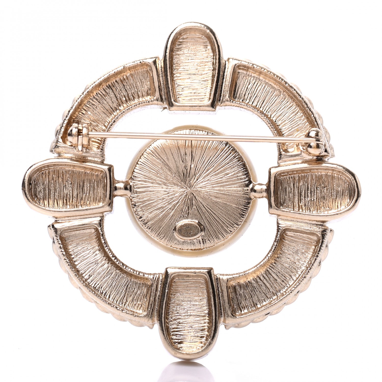 Chanel Baguette Crystal Resin CC Brooch Gold Pink 3 of 4