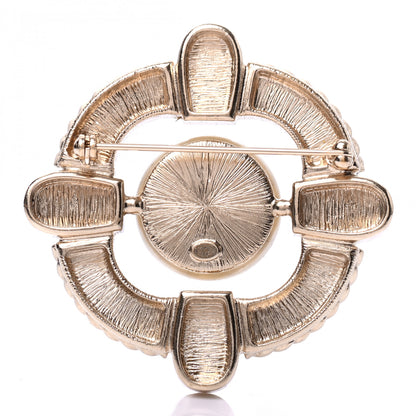 Chanel Baguette Crystal Resin CC Brooch Gold Pink 3 of 4