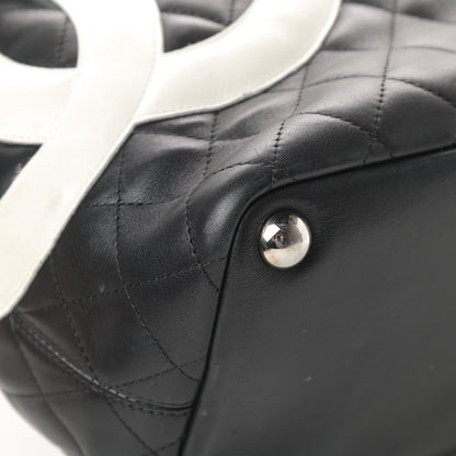 Chanel Calfskin Quilted Large Cambon Tote Black White 9 of 18