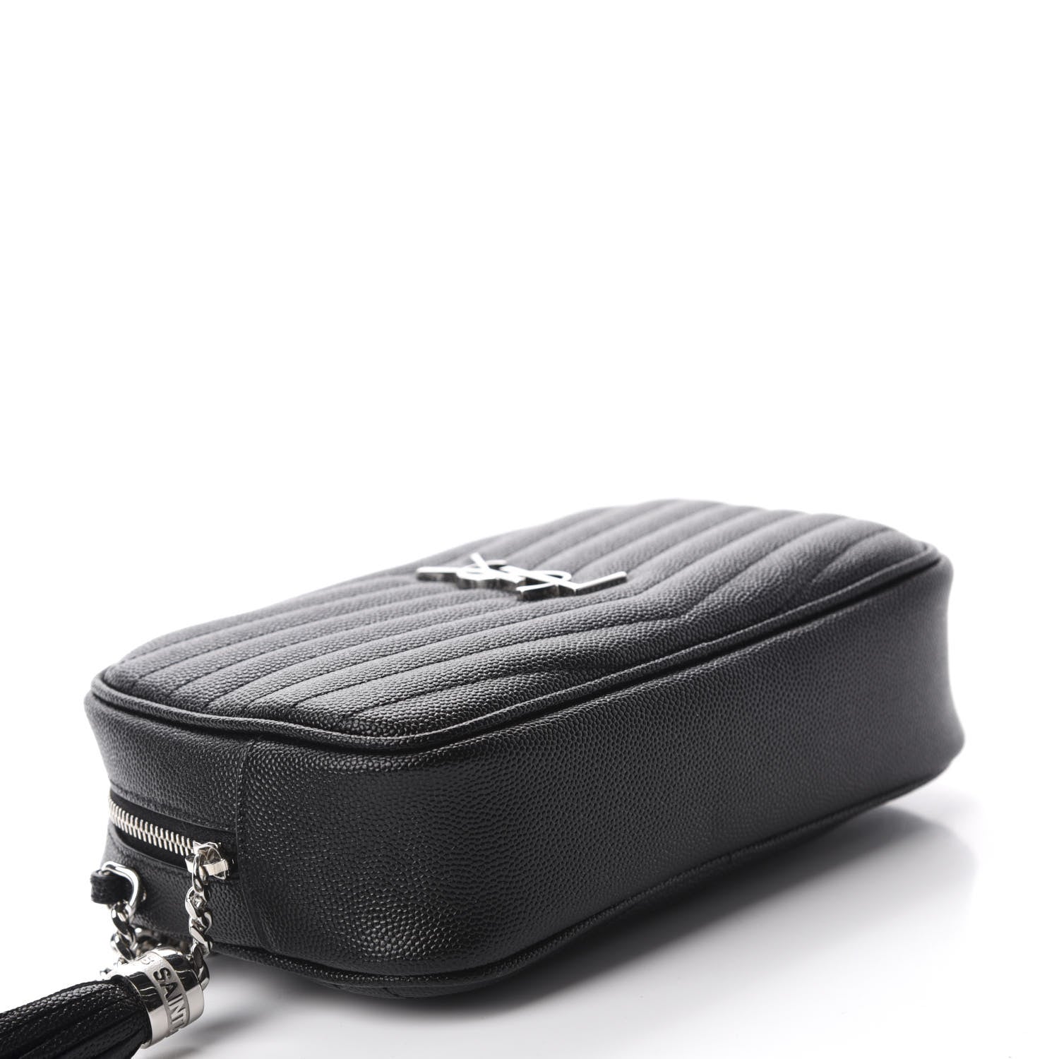 Saint Laurent Grain De Poudre Matelasse Monogram Mini Lou Camera Bag Black 4 of 10