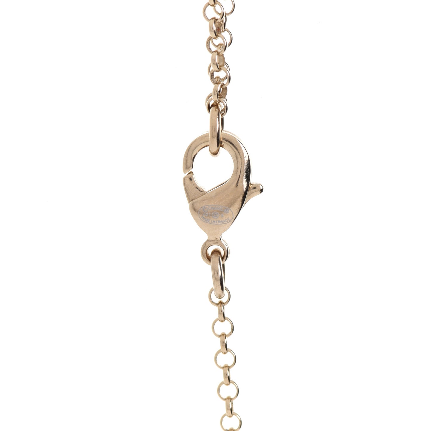 Resin Crystal CC Heart Necklace Pearly White Gold