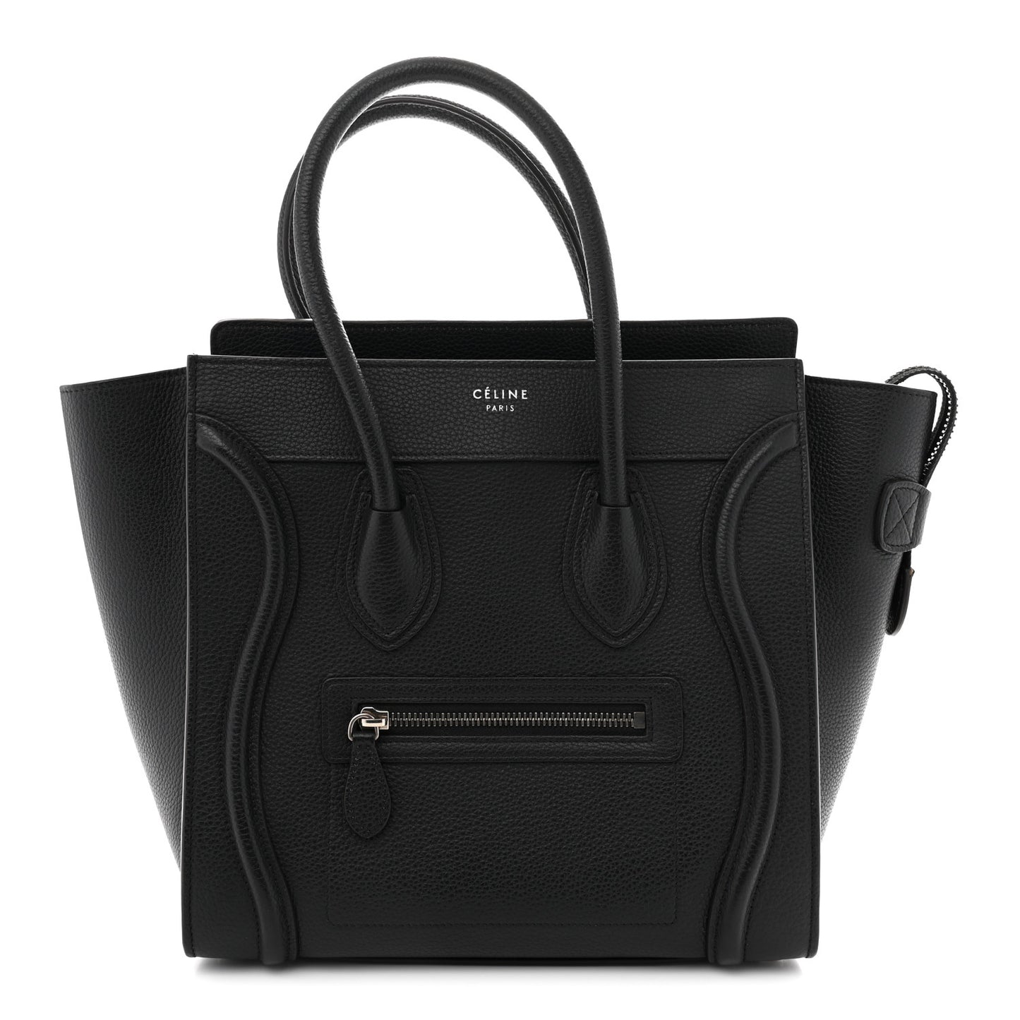 Drummed Calfskin Micro Luggage Black
