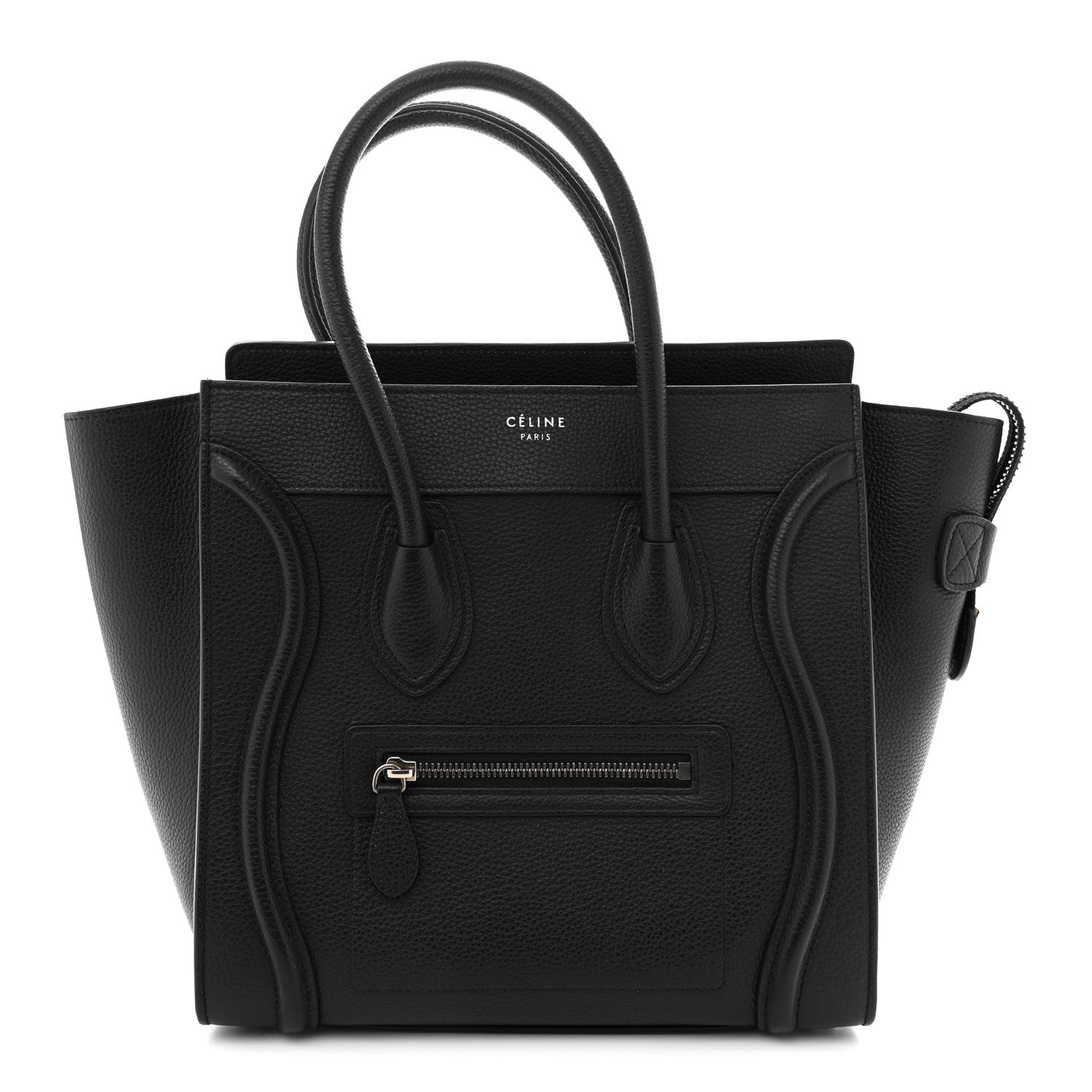 Celine Drummed Calfskin Micro Luggage Black 1 of 10