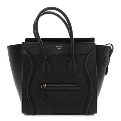 Celine Drummed Calfskin Micro Luggage Black 1 of 10