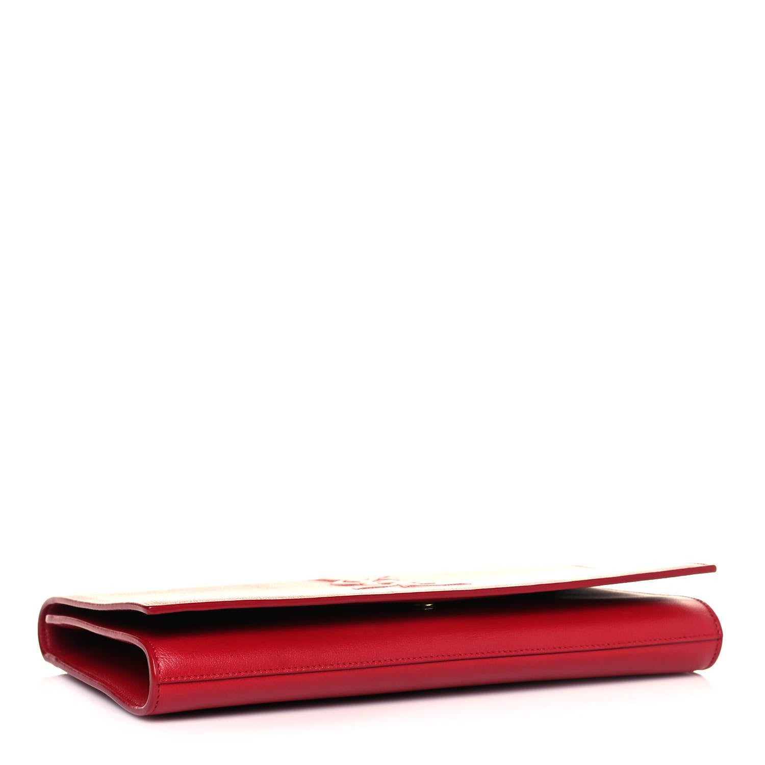 Saint Laurent Calfskin Monogram Large Belle De Jour Clutch Red 4 of 13